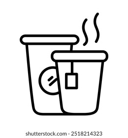 Hot drink icon. Coffee and Tea