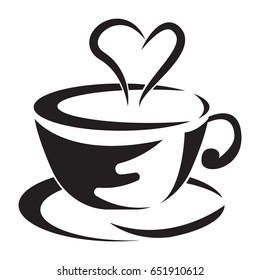 hot drink icon flat black