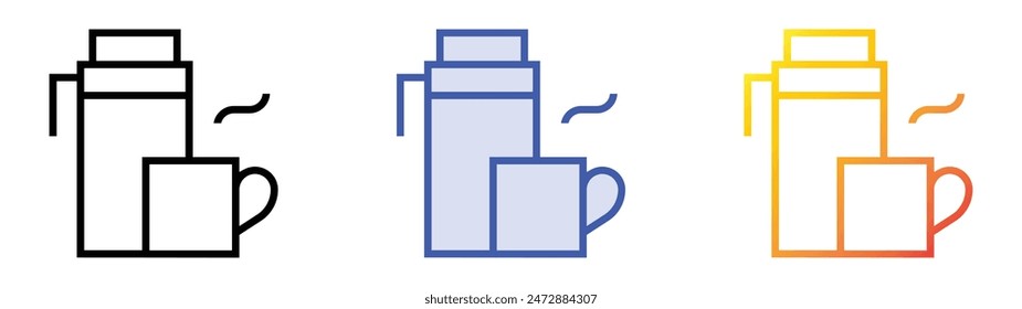 hot drink icon. Linear, Blue Fill and Gradient Style Design Isolated On White Background