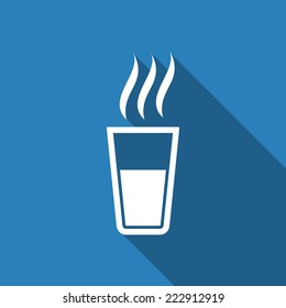 hot drink icon with long shadow