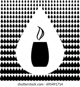 Hot Drink Icon on Water Drops Background. Drink or beverage vector illustration