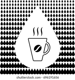 Hot Drink Icon on Water Drops Background. Drink or beverage vector illustration