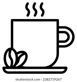 Hot drink icon in outline style. Suitable for logo, web, graphic design, illustration, sticker, books, etc.