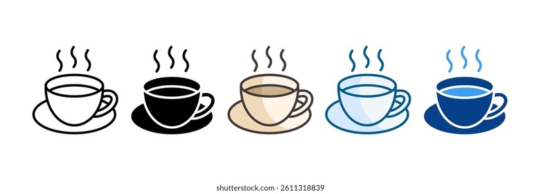 Hot Drink Icon Set Multiple Style Collection