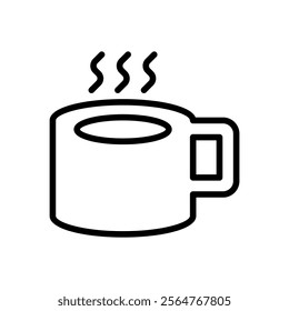 Hot drink icon in thin line style. Vector illustration graphic design  