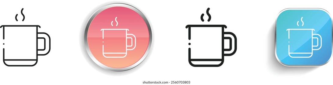 hot drink icon. Thin Linear, Regular and Button Style Design Isolated On White Background