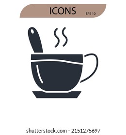 Symbol für Hotdrinks, Vektorelemente für Infografik-Web