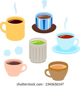 Hot drink illustration set