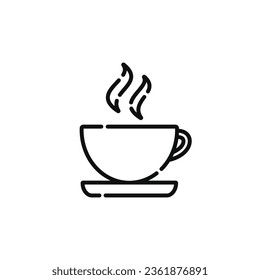 Hot drink line icon isolated on white background