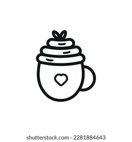 icono de la línea de bebidas calientes. Gráficos vectoriales