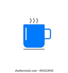 hot drink mug icon vector, solid flat sign, colorful pictogram isolated on white, logo illustration