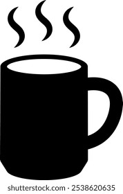 Hot drink in mug isolated vector silhouette icon