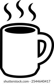 Hot drink in mug isolated vector icon