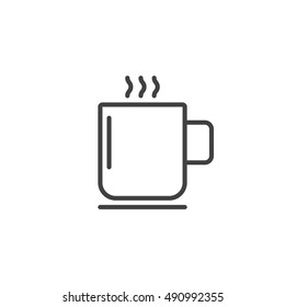 hot drink mug line icon, outline vector sign, linear pictogram isolated on white. logo illustration