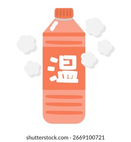 Material de ilustração de garrafa plástica de bebida quente Tradução: Quente