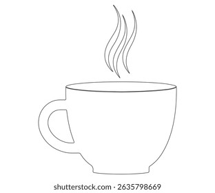 Hot Drink Silhouette – Minimal Coffee Cup Icon for Branding or Print