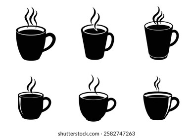  Hot Drink Silhouette Template Icon Design