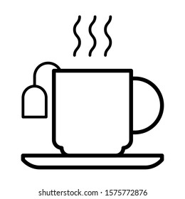 hot drink tea cup icon vector