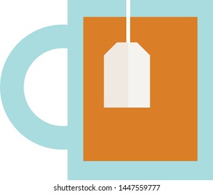 Hot drink tea icon in flat minimal style