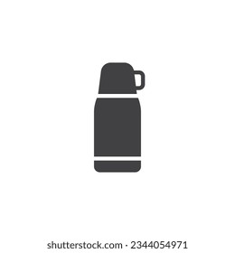 Hot drink thermos vector icon. filled flat sign for mobile concept and web design. Vacuum thermos glyph icon. Symbol, logo illustration. Vector graphics