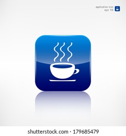 Hot drink web icon. Application button.