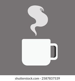  hot drink in white mug illustration vector