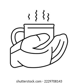 hot drink winter line icon vector. hot drink winter sign. isolated contour symbol black illustration