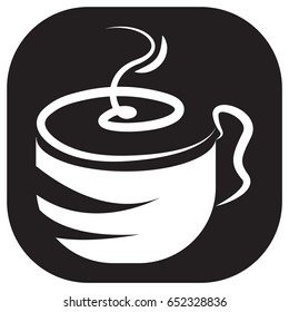 hot drinks icon black and white color