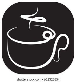 hot drinks icon black and white color