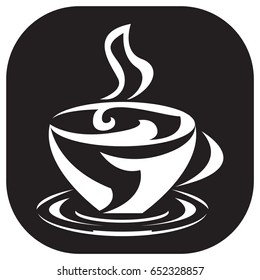 hot drinks icon black and white color