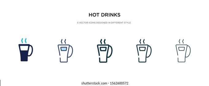 hot drinks icon in different style vector illustration. two colored and black hot drinks vector icons designed in filled, outline, line and stroke style can be used for web, mobile, ui
