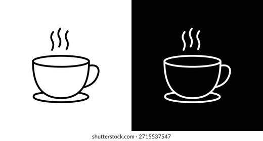 Hot drinks icon in line design. Editable stroke icons.