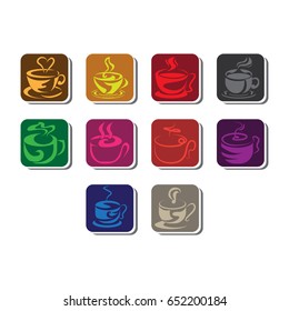 hot drinks icon set