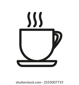 Hot drinks icon Simple thin line flat symbol