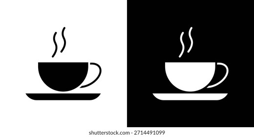 Iconos de bebidas calientes diseño de silueta de Vector. Ilustración de Diseño gráfico plano de Vector.