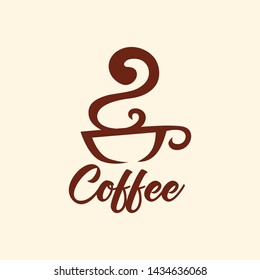 Hot drinks mug Logotype concept icon. Coffee cup foam Logo design vector template. 