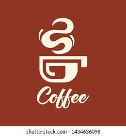 Hot drinks mug Logotype concept icon. Coffee cup foam Logo design vector template. 