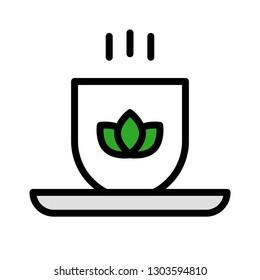 Hot drinks vector, Chinese lunar new year filled icon, editable outline