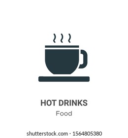 Hot drinks vector icon on white background. Flat vector hot drinks icon symbol sign from modern food collection for mobile concept and web apps design.