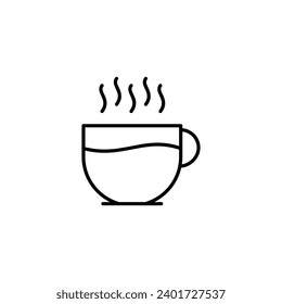 Hot drinks vector line icon illustration