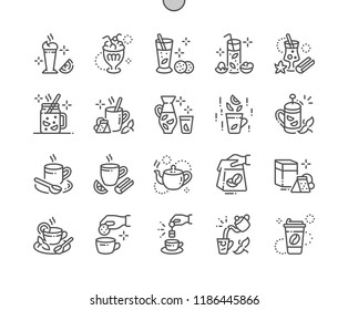 Hot drinks Well-crafted Pixel Perfect Vector Thin Line Icons 30 2x Grid for Web Graphics and Apps. Simple Minimal Pictogram