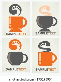 hot drinks,vector collection of coffee cards, tags and banners in flat style