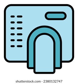 Vector de contorno de icono de secador caliente. Máquina de mano. Color del secador de aire