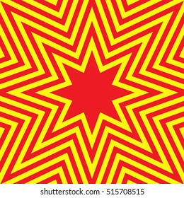 Hot Eight-Pointed Star Abstract Background Vector Illustration