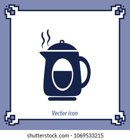 Hot electric kettle, vector icon