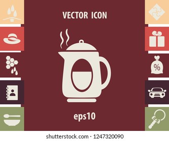 Hot electric kettle, vector icon
