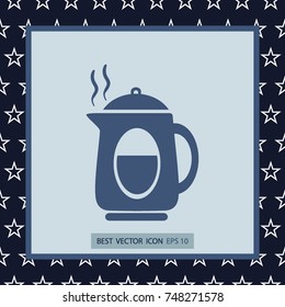 Hot electric kettle, vector icon
