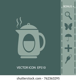 Hot electric kettle, vector icon