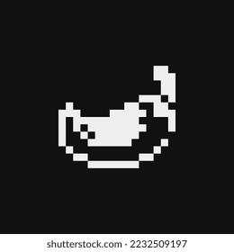 Emoji caliente с hilli, ícono de arte de píxel de pimienta roja. Ilustración vectorial aislada. Sprite de 1 bit. Diseñar stickers, logotipo, aplicación móvil.