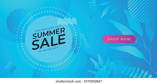 Hot End of Summer Sale banner. Trendy texture. Season vocation, weekend, holiday logo. Summer Time Wallpaper. Happy shiny Day. Modern vector Lettering. Fashionable styling banner background